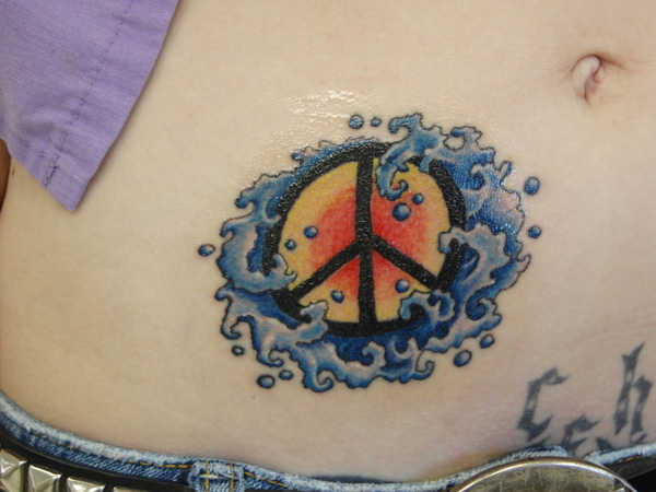 Water Peace Sign Tattoo