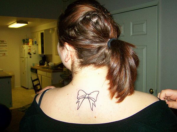 Outline Bow Tattoo