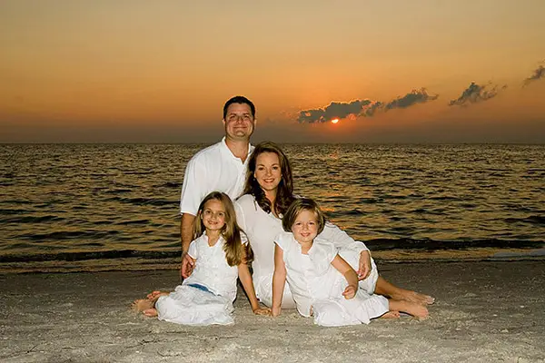 Family Sunset Background Portrait