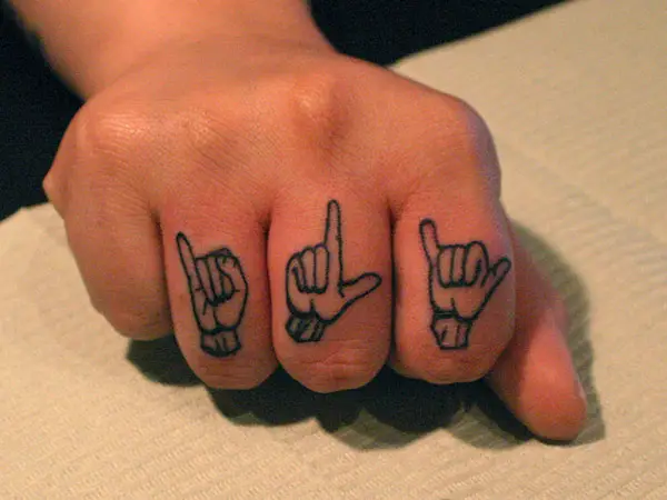 I love you sign language tattoo  Sign language tattoo Tattoo signs Hand  tattoos