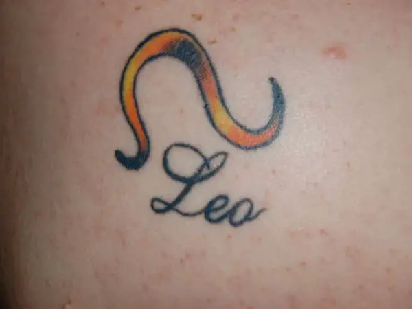 leo tattoo on neck