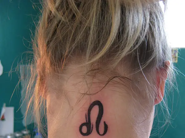 leo tattoo on neck