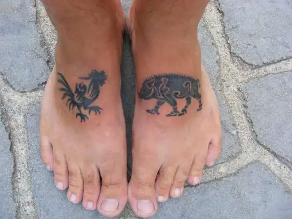 Pig Motif Tattoo