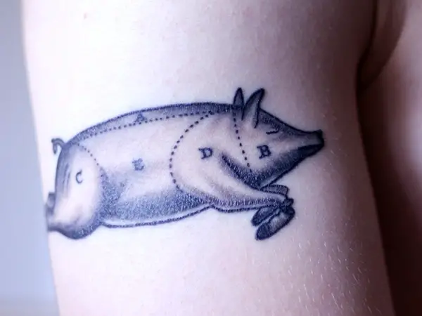 Pig Stitched Tattoo