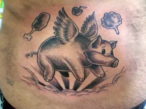 Angel Pig Tattoo