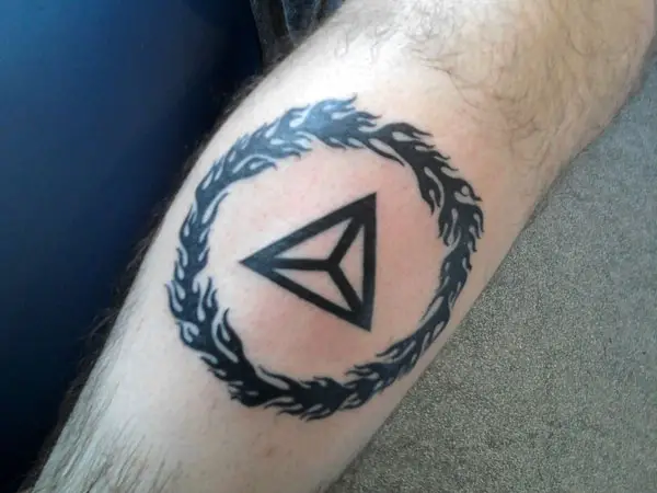 Flames Triangle Tattoo