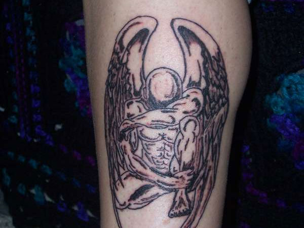 Sculpted Angel Tattoo