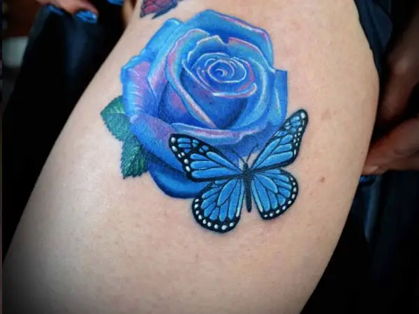 Tattoo uploaded by Roy Olislagers  Rose and butterfly tattoo design rose  butterfly fabercastell  Tattoodo