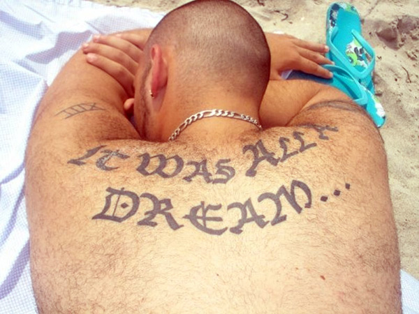 Dream On Back Tattoo