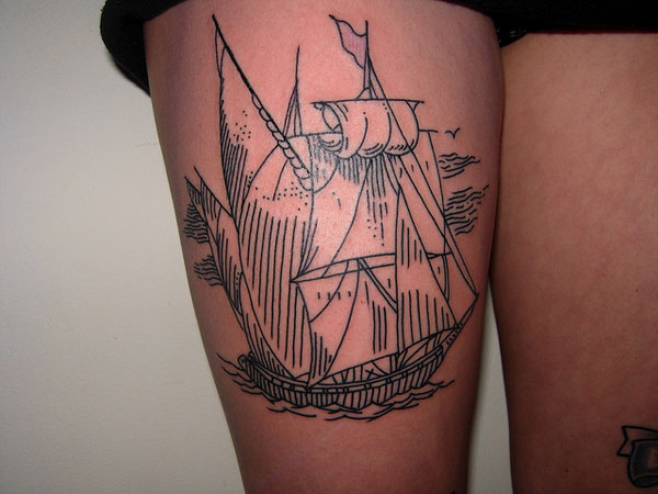 Interesting Navy Theme Tattoo