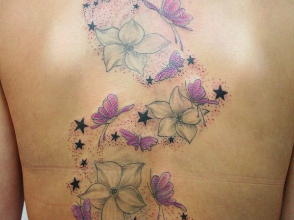 Interesting Flower Patterns Tattoo