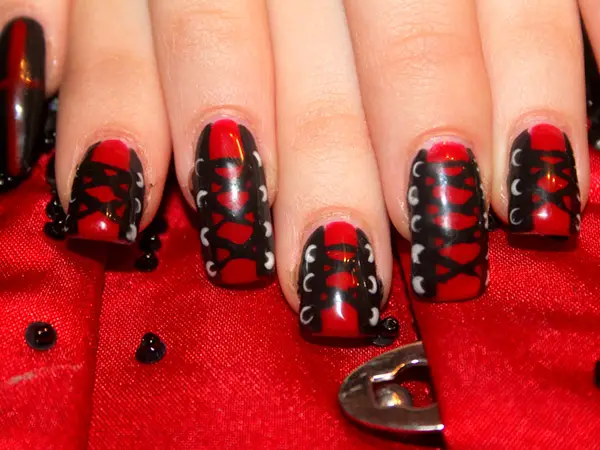 Red Corsets Nails