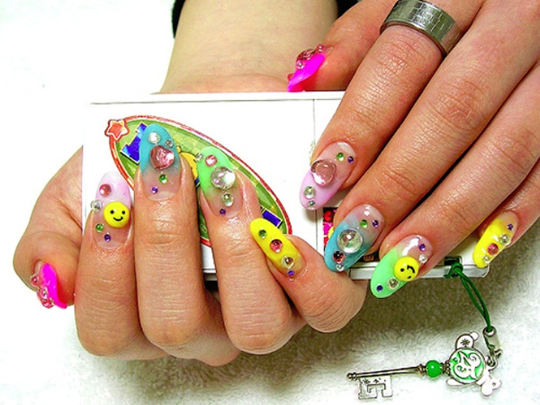 Florescent Color Nails