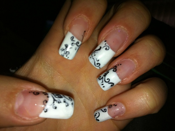 White And Black Nails