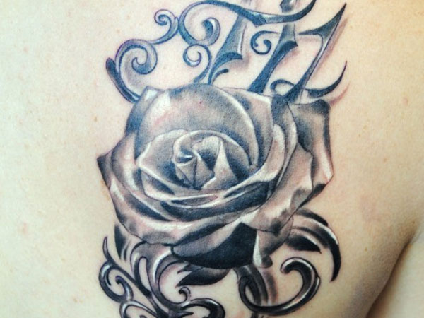 tribal rose shoulder tattoos