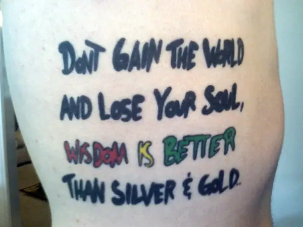 Bob Marley Song Tattoo