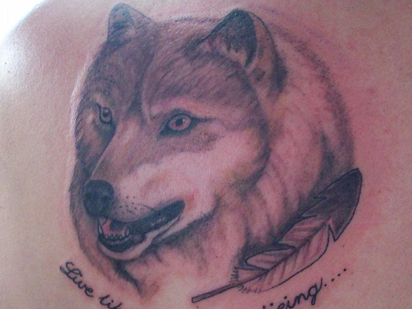 Native Indian Wolf Tattoo