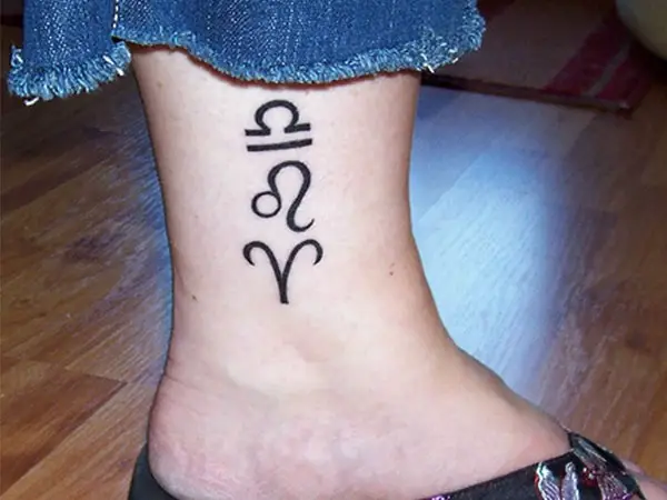 Sun Sign Leg Tattoo