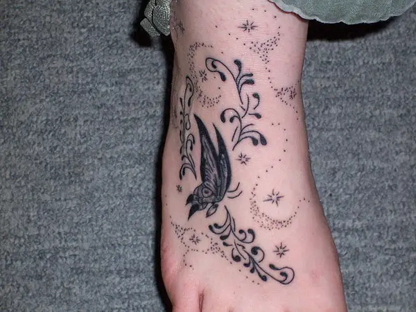 butterfly tattoo designs on foot