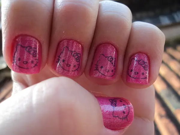 Gorgeous Hello Kitty Nails