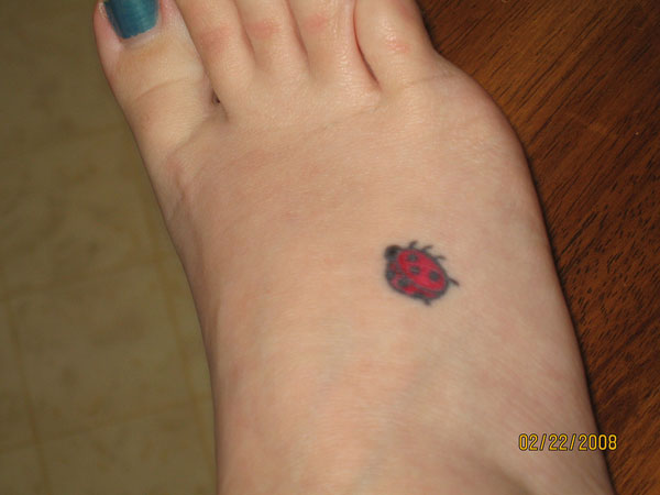 Foot Ladybug Tattoo