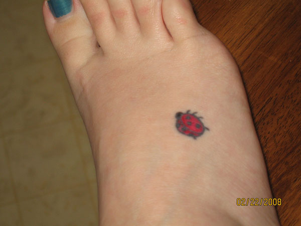 Awesome Ladybug Tattoo Design For Sleeve