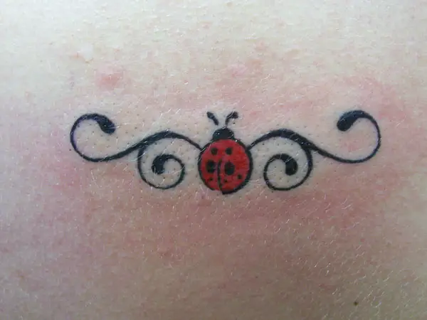 Small ladybug tattoo is cute and fascinating body decoration