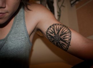 23 Cheerful Compass Rose Tattoo Ideas