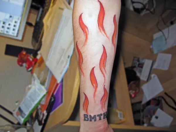 Arm Watercolor Fire tattoo at theYoucom