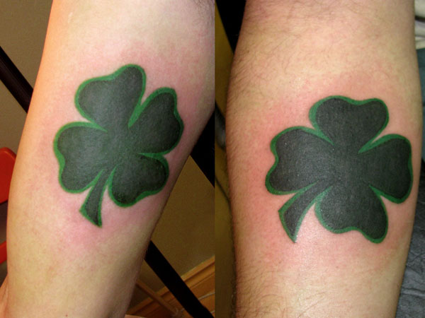 Premium Vector  Tattoo clover with three leaves  shamrock
