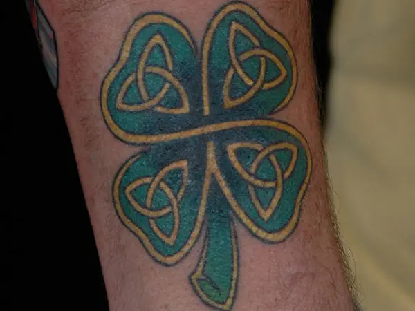 celtic four leaf clover tattoo
