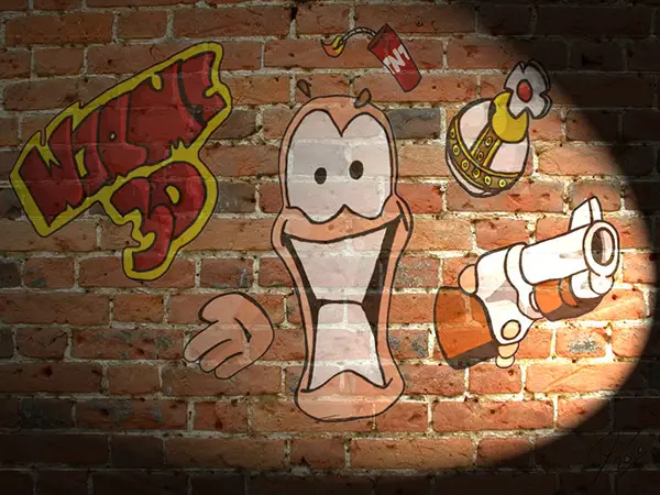 Funny Worms Graffiti