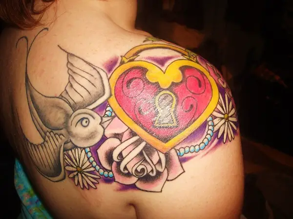 Shining Heart Locket Tattoo