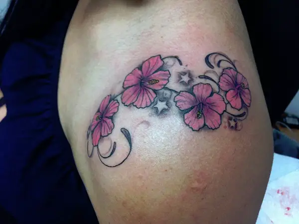 Hibiscus Filigree Tattoo