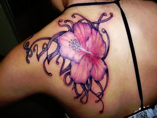 Vivid Hibiscus Tattoo Design