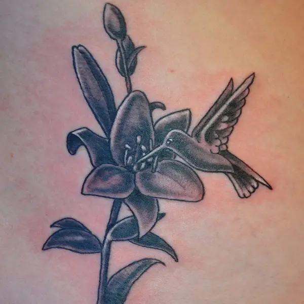 Black and White Hibiscus Tattoo