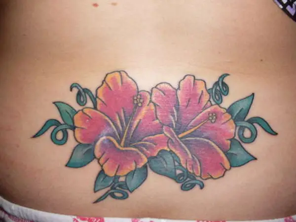 Twin Hibiscus Flower Tattoo