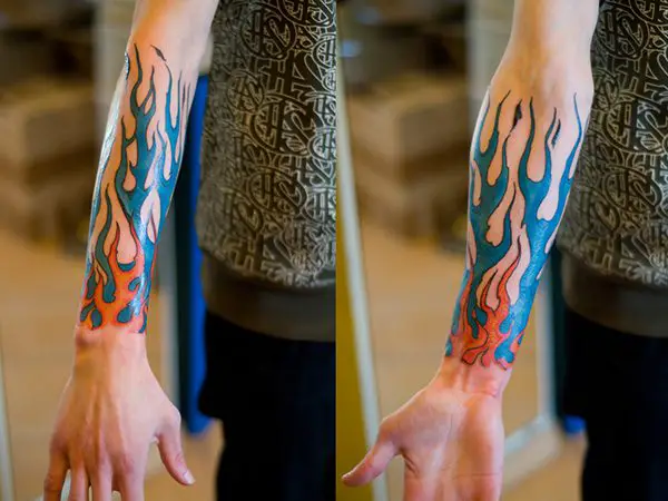 Flame tattoo by rokmatic ink  Tatuagens na manga no antebraço Tatuagem  braço inteiro feminino Tatuagem de manga