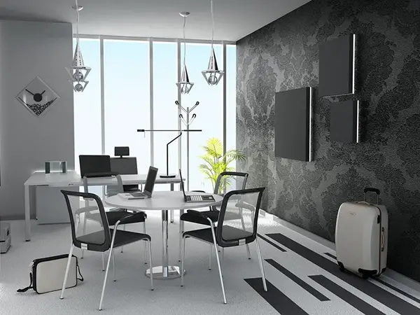 32 Astounding Office Decorating Ideas Slodive Black And White Office