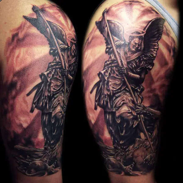 95 Best Saint Michael Tattoos Designs  Meanings 2019