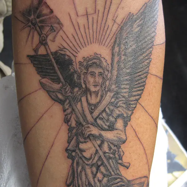 Guardian Angel San Miguel Arcangel Tattoo Design