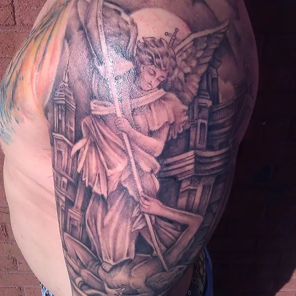 Saint Michael the Archangel Tattoo Design  Freelancer