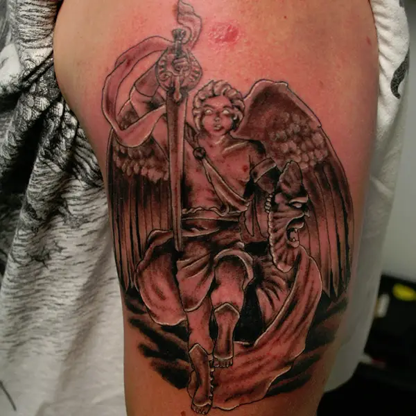 Aggregate more than 60 forearm st michael tattoo latest  incdgdbentre