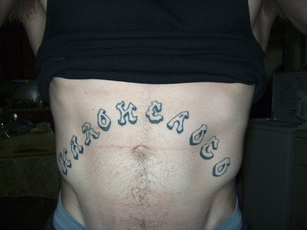 stomach text tattoos