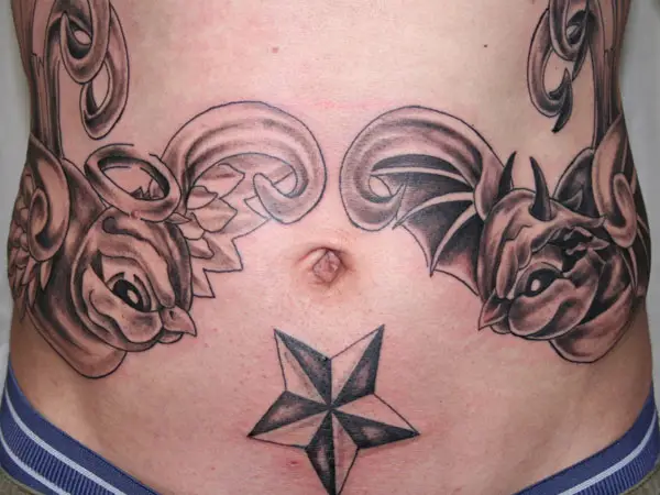 Star Tattoos On Stomach