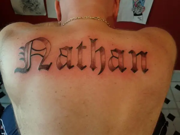 Back Name Tattoo