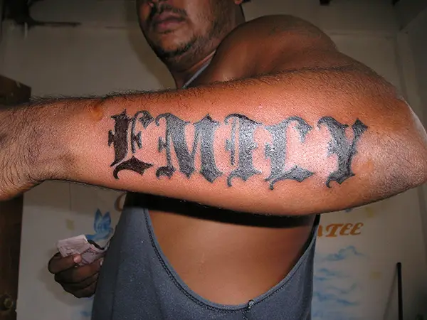 Striking Name Tattoo