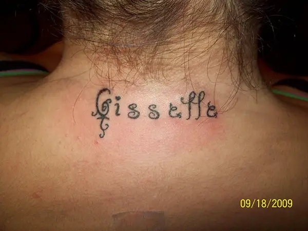 Name Tattoo Neck