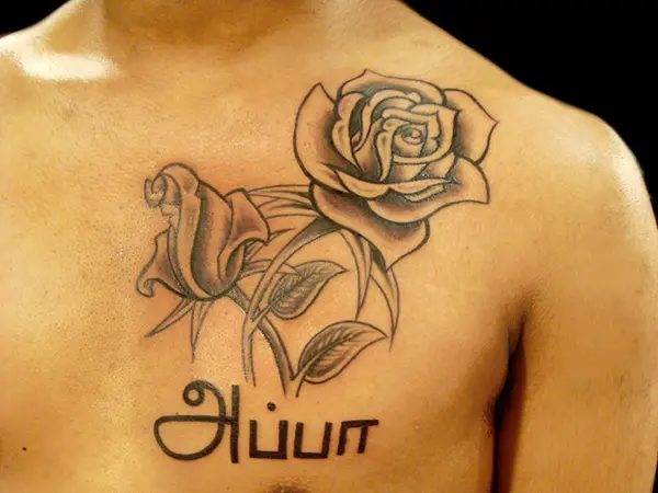 Roses & Name Tattoo