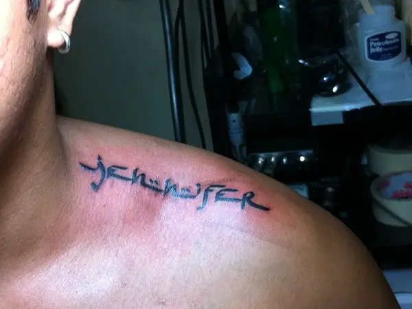 Shoulder Name Tattoo
